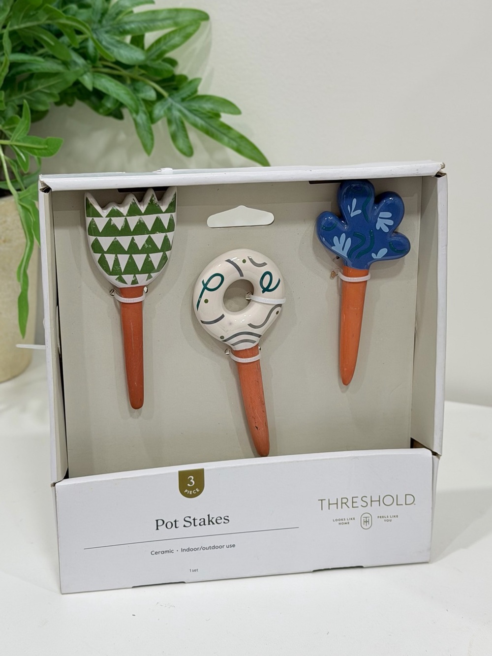 Threshold 3pc Ceramic Decorative Garden Stakes